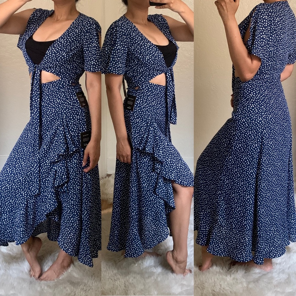 💕 1 LEFT 💕 NWT Lulus 2 Piece Polka Dot Set Skirt - Picture 3 of 5